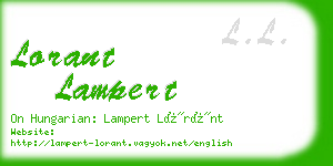 lorant lampert business card